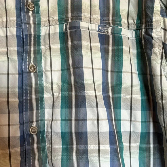 Eddie Bauer men’s blue plaid long sleeve button down shirt size XL - Picture 3 of 9
